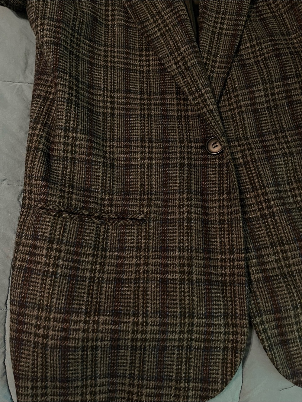 Sag Harbor Black and Charcoal Plaid Blazer Size 12 - Picture 6 of 7